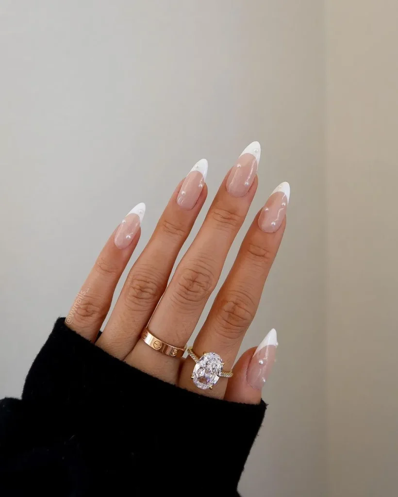 Pearl Nails Take Manicures to the Next Level 2 Pearl Nails: Pearl-Adorned French