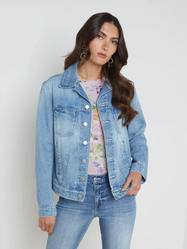 What Should I Wear To a Country Concert Outfit? 4 women wearing a denim jacket as a country concert outfit